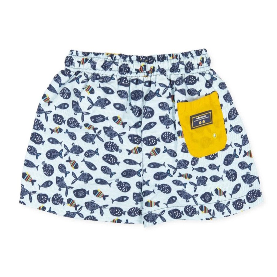 Clothes Tutto Piccolo | Tutto Piccolo Fish Swim Trunks - Turquiose