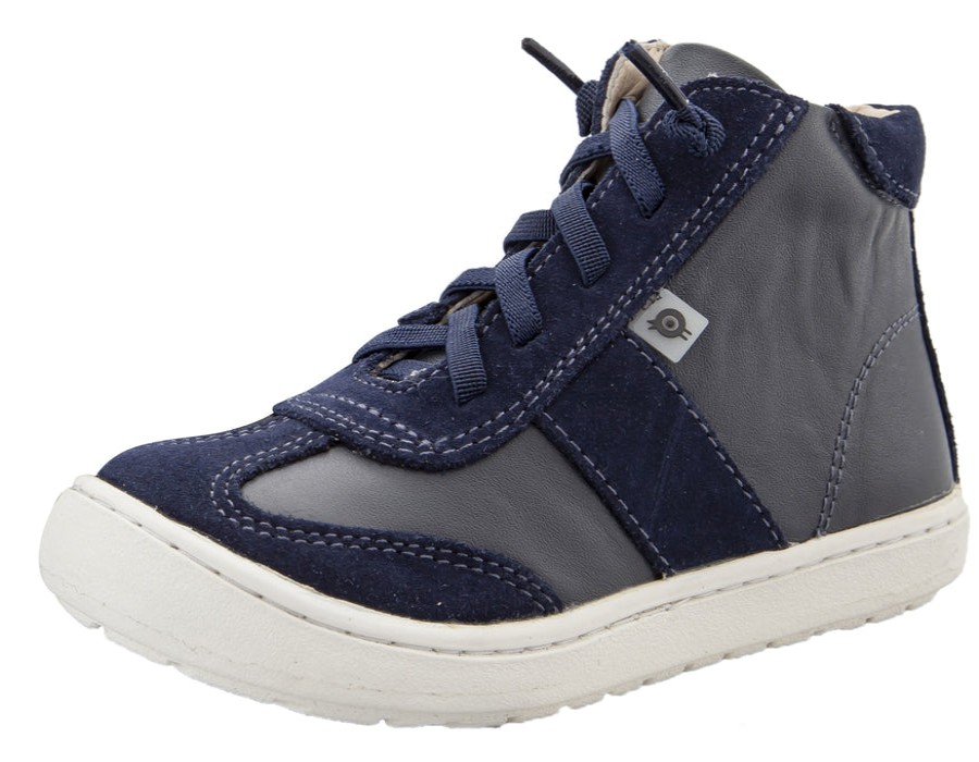 Shoes Old Soles Boy'S Casual Shoes | Old Soles Girl'S & Boy'S 9001 Travel High Top Leather Sneakers - Navy/Navy Suede