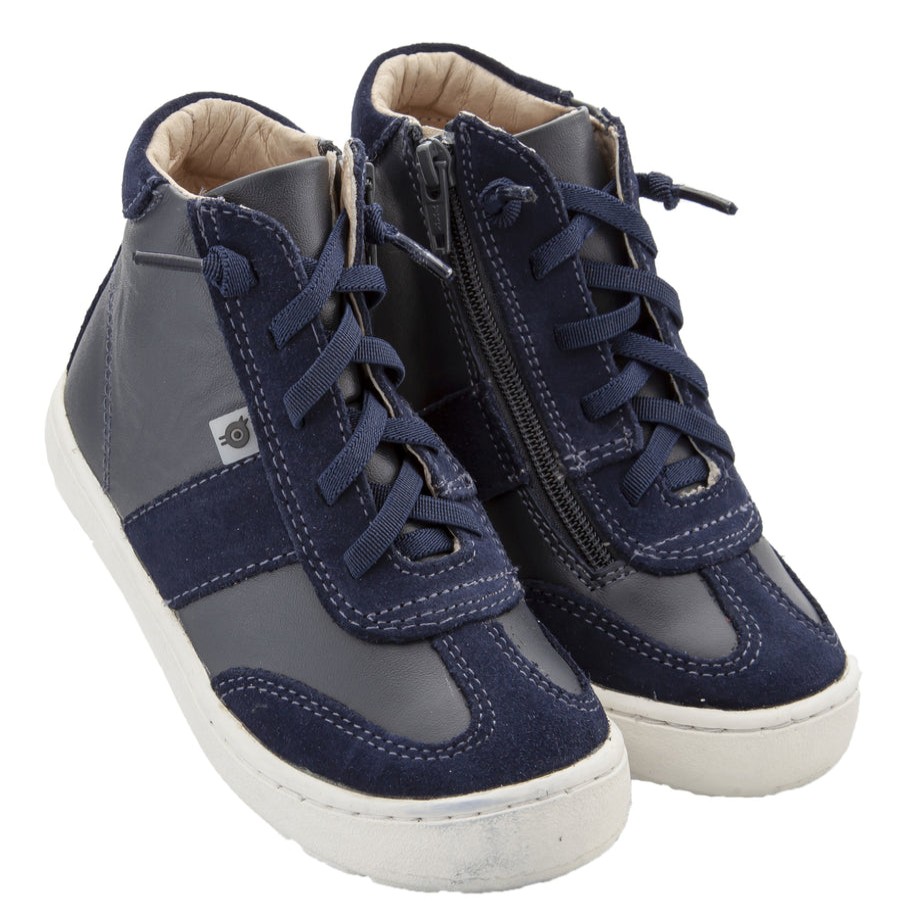 Shoes Old Soles Boy'S Casual Shoes | Old Soles Girl'S & Boy'S 9001 Travel High Top Leather Sneakers - Navy/Navy Suede