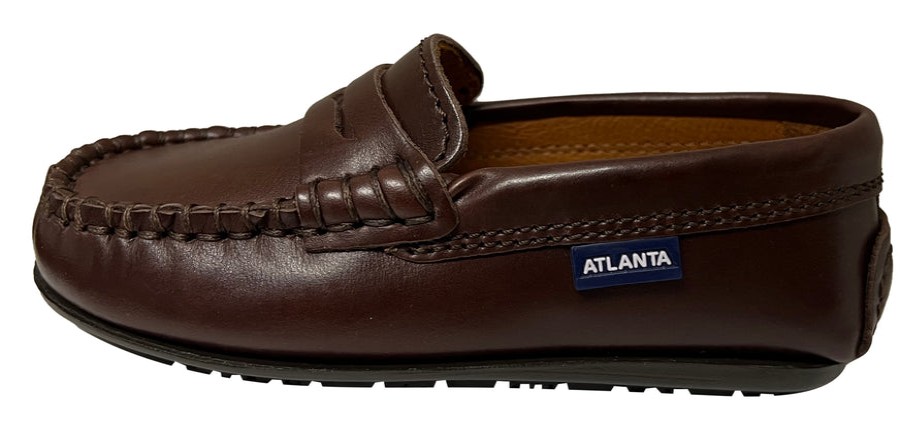 Shoes Atlanta Mocassin Girl'S Dress Shoes | Atlanta Mocassin Boy'S And Girl'S Smooth Leather Penny Loafers, Brown Sierra Antik