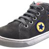 Shoes Naturino Boy'S Casual Shoes | Naturino Boy'S And Girl'S 9102 Grey Suede Airforce Plane Patchwork Lace Up High Top Sneakers