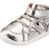 Shoes Old Soles Boy'S Casual Shoes | Old Soles Girl'S And Boy'S 8009 Shizam High Top Leather Sneakers - Silver/Snow