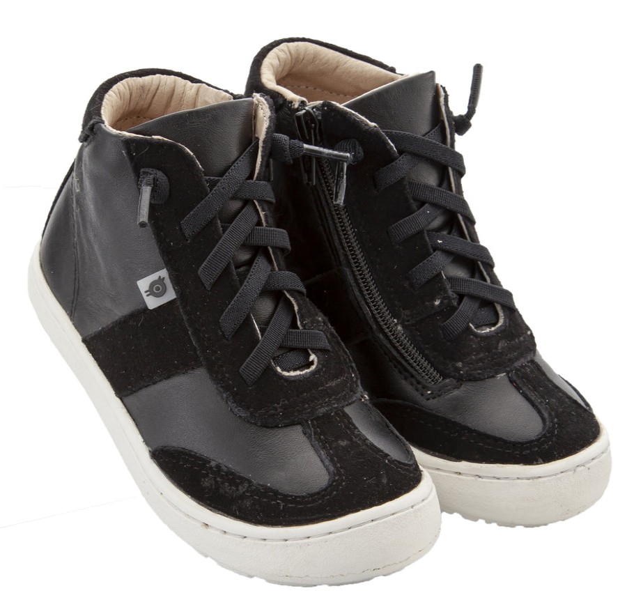 Shoes Old Soles Boy'S Casual Shoes | Old Soles Girl'S & Boy'S 9001 Travel High Top Leather Sneakers - Black/Black Suede