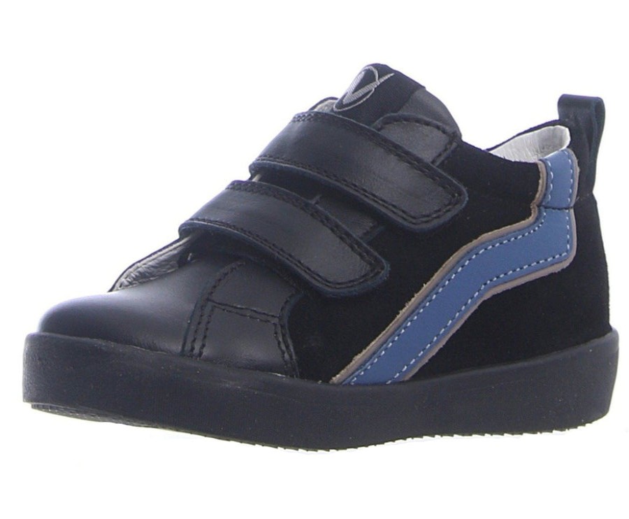 Shoes Naturino Boy'S Casual Shoes | Naturino Boy'S & Girl'S Karrie Vl Vitello/Velour Sneaker Shoes - Nero/Azzurro