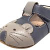 Shoes Livie & Luca Boy'S Casual Shoes | Livie & Luca Girl'S And Boy'S Scamper Smooth Gray Leather Mouse Character T-Strap Shoe With Hook And Loop Closure