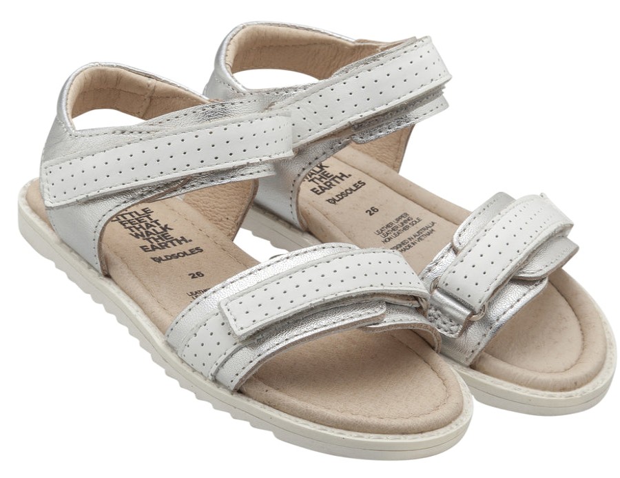 Shoes Old Soles Girl'S Sandals | Old Soles 7016 Girl'S Strapping S Sandal, Silver/Snow